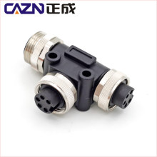 7/8 connector 3 4 5 6 pin one into two 1 male to 2 female T Type wiring splitter separator